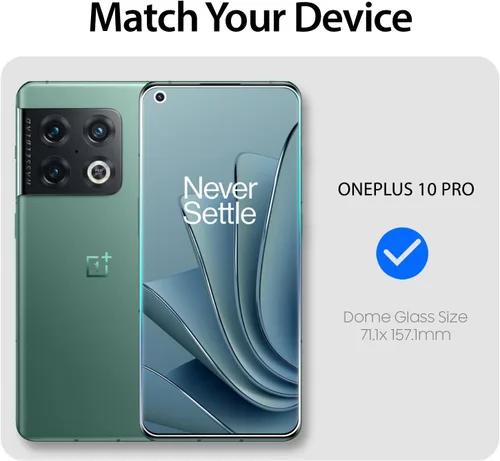 Vista 6 de DOME GLASS Whitestone - Protector de pantalla para OnePlus 10 Pro, protector de pantalla de vidrio templado completo con tecnología de dispersión