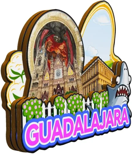 Vista 2 de Guadalajara - Imán de madera para nevera, diseño de México, monumentos en 3D, recuerdos coleccionables, decoración hecha a mano, 1995