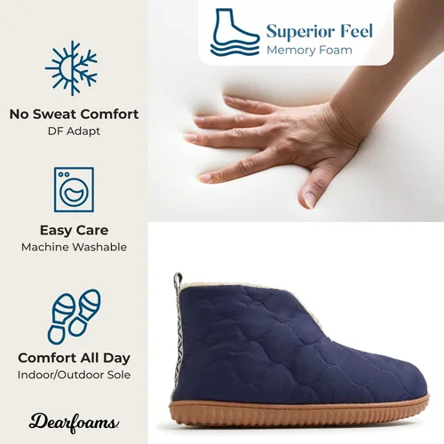 Vista 4 de Dearfoams Pantuflas tipo botín de calentamiento para interiores y exteriores para mujer