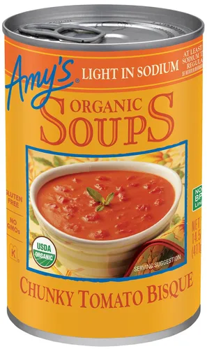 Vista 16 de Amy's Sopa, sin gluten, crema orgánica de tomate, baja en grasa, 14.5 onzas