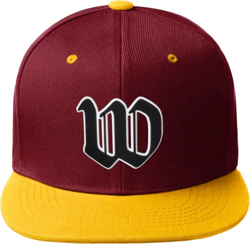 Vista 1213 de Daxton Gorra clásica con visera de billete plano con letras del alfabeto inglés antiguo de la A a la Z
