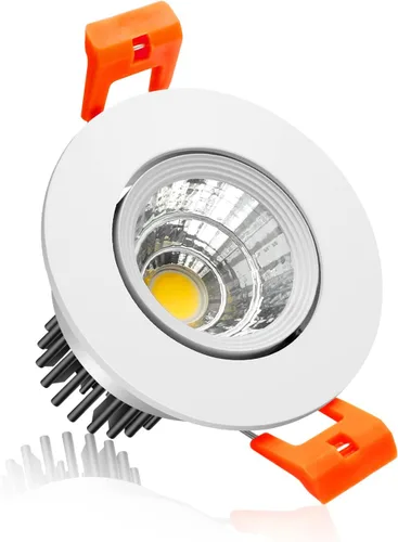 Vista 23 de Lámpara LED Downlight de 2 pulgadas, kit de luz de techo regulable de 3 W, luz blanca ultra cálida de 2700 K, luces LED blancas CRI80