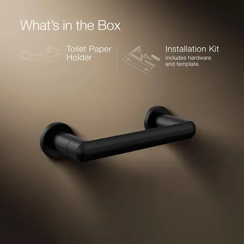 Vista 9 de Kohler K-24546-BL Kumin - Soporte para papel higiénico, color negro mate