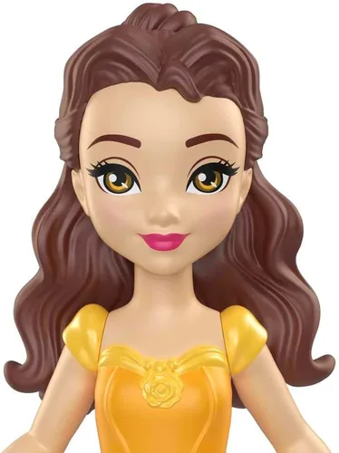 Vista 3 de Mattel Disney Princesses, muñeca Belle articulada de 3.5 in, 3 años y +, HLW78
