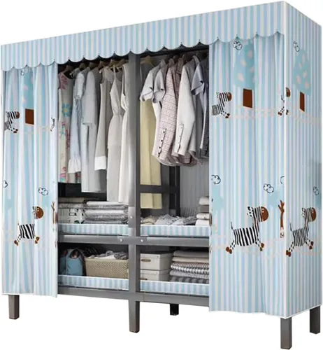 Vista 10 de large closets Folding Clothes Closet Metal Iron Wardrobe Closet Portable Closets for Hanging Clothes Easy to Assemble Saves Space Closet Space-saving