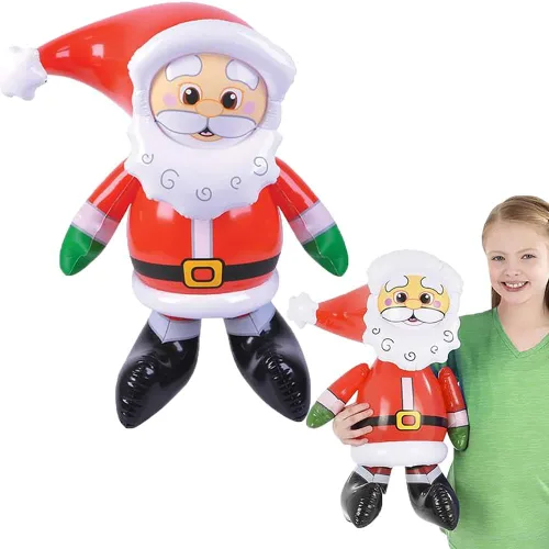 Vista 6 de The Dreidel Company Paquete de 2 inflables de Papá Noel de Navidad, 24 pulgadas, 2 pies de alto, perfecto para niños, reuniones, premios de aula