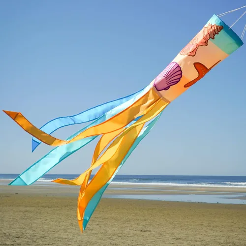 Vista 2 de In the Breeze Seashell 5196 - Windsock, 40 pulgadas, para playa al aire libre, 5196
