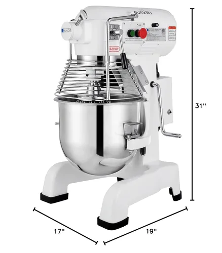 Vista 5 de Eurodib M20ETL Máquina mezcladora para cocina, de 20 cuartos de galón, con movimientos planetarios.