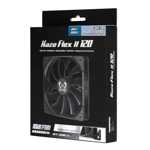 Vista 6 de Scythe Kaze Flex II 120 PWN - 1200 RPM, 1200 RPM, 4.724 in x 0.984 in, flujo de aire optimizado y silencioso ventilador de carcasa de computadora