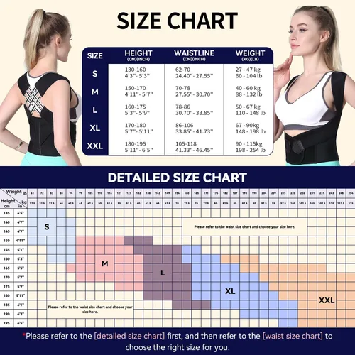 Vista 6 de VOKOKOYA Corrector de postura para mujeres y hombres, enderezador de hombro ajustable, soporte de espalda, escoliosis de la columna superior