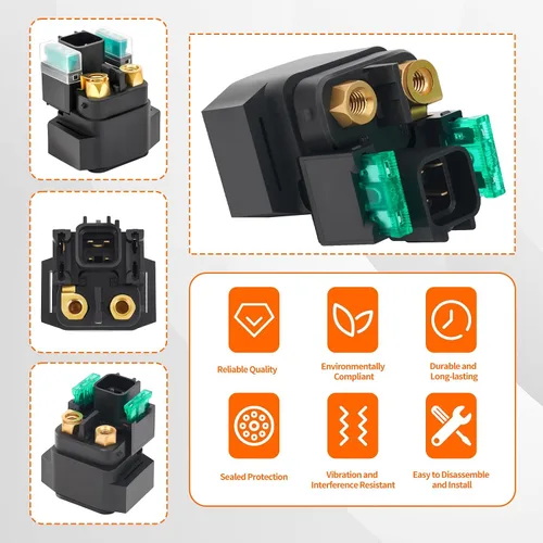 Vista 2 de AHL Relé solenoide de arranque para Suzuki DL650 DL650A V-Strom 2004-2009 / GSX600 F Katana 1998-2006 /GSX750 F Katana 1998-2005