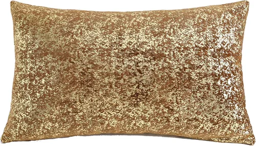 Vista 11 de Deeprove Funda de almohada oblonga de 12 x 20 pulgadas, estampado metálico de ambos lados con lámina dorada brillante, decoración de terciopelo Beige