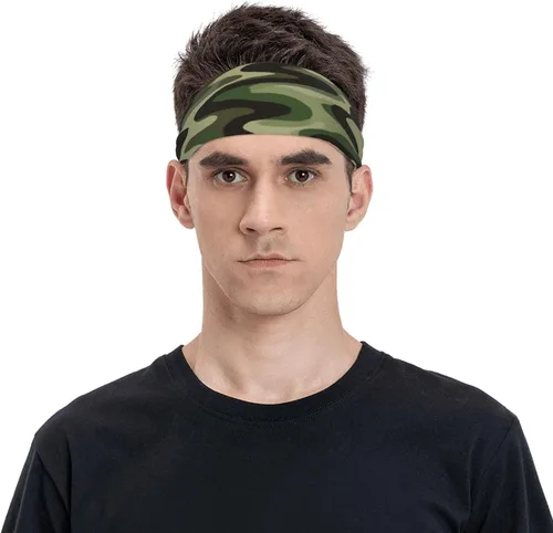 Vista 9 de Diademas militares para hombres y mujeres, camuflaje militar de Vietnam, rayas de tigre, camuflaje, bandas deportivas que absorben la humedad