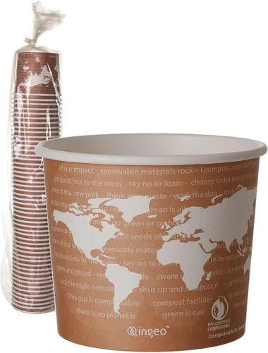 Vista 21 de Eco-Products, Inc Recipientes para sopa con diseño del mundo, Mixto, 1000