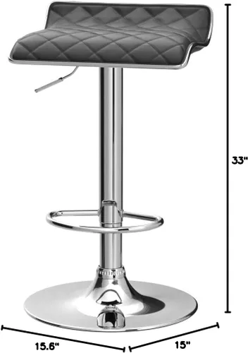 Vista 3 de VECELO Juego de 2 taburetes de bar ajustables, taburetes de altura de barra para encimera de cocina