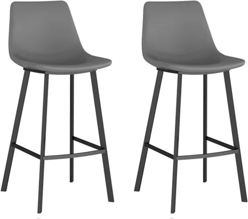 Vista 10 de Juego de 2 taburetes de bar de piel sintética para desayuno, sillas de cocina, taburetes de mostrador, sillas de isla de cocina, taburetes de bar
