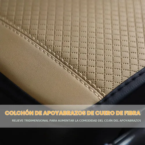 Vista 3 de 8sanlione - Tapete de almacenamiento para reposabrazos de automóvil, funda de cuero de fibra para consola central de automóvil, accesorios para Beige