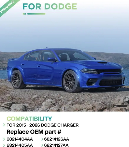 Vista 5 de Luces LED azules de marcador lateral para Dodge Charger 2015 2016 2017 2018 2019 2020 2021 2022 2023 2024, lámparas de parachoques delantero