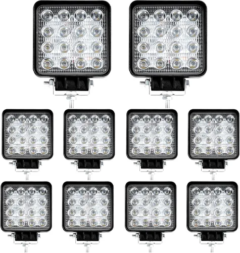 Vista 8 de Luz de trabajo LED 080, 4 luces de trabajo LED de 80 W de 10 cm.