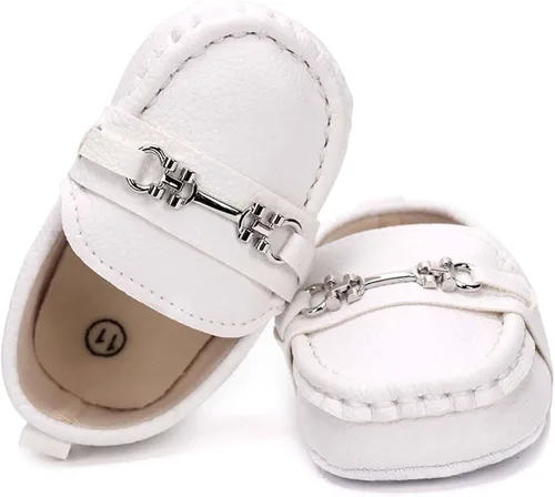 Vista 2 de Greceen Zapatos Oxford de piel sintética para niños y niñas, adecuados para gatear, vestido de boda, fiestas de cumpleaños y cualquier ocasión