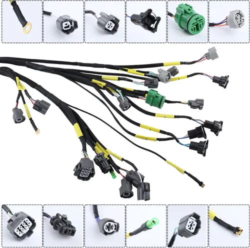 Vista 4 de Conjunto de cables de motor compatible con Honda Civic Integra B16 B18 D16 OBD1 Budget D & B-Series Tucked CNCH-OBD1-1