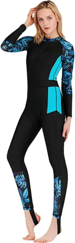 Vista 2 de Traje de Baño para Mujer, Diseño de Una Sola Pieza, Manga Larga, Traje para Surf, Protección Solar
