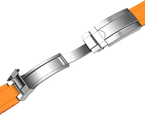 Vista 5 de YISIWERA Craftsmanship - Correa de reloj de silicona con extremos curvos de 0.787 in y 0.866 in, correa de reloj de goma sólida, alta pulido