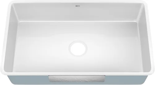 Vista 5 de Kraus Pintura Fregadero de cocina de acero con esmalte porcelánico de 21 pulgadas, montura por debajo, cuenco simple, en blanco, KE1US21GWH