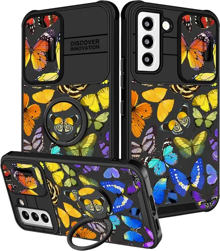 Vista 45 de Funda 2 en 1 para Samsung Galaxy S23 Ultra Flamingo para mujeres y niñas, diseño femenino de flamencos con cubierta deslizante para cámara y soporte