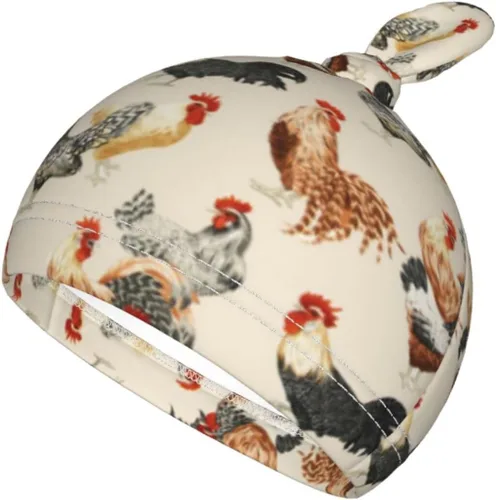 Vista 5 de Galloster Chickens - Manta para bebé niña y niño, regalo para recién nacido, con juego de gorro, manta elástica de recepción para recién nacidos