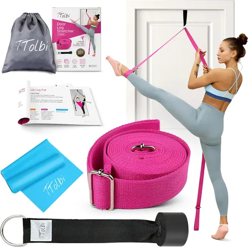 Vista 8 de Leg Stretcher Strap with Door Anchor and Resistance Band, Splits Trainer Home Flexibility Trainer for Splits, Ballet, Dance, Cheer, Yoga