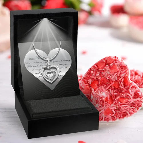 Vista 7 de UNLOCKED 925 Sterling Silver Double Heart Necklace for Women - Love Heart Necklace Gift for women - Two Hearts Pendant Necklace Gift for Her
