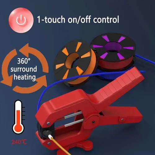 Vista 2 de 3D Filament Welder, 1.75Mm/2.85Mm Connector Tool, 240℃ Temperature, Consumables Splicer, Repair Broken Filaments for Pla, Abs, Petg, TPU, Pc, Pp