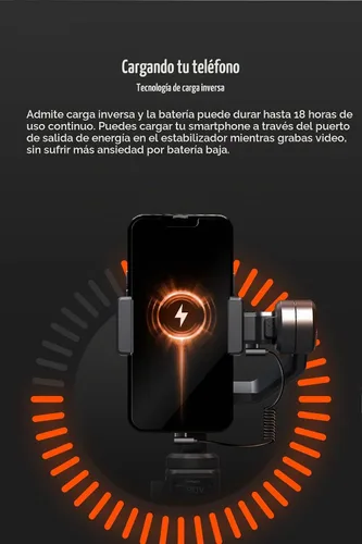 Vista 5 de Hohem iSteady M6 - Estabilizador de cardán para smartphone, estabilizador de teléfono celular de 3 ejes, pantalla OLED incorporada, carga útil