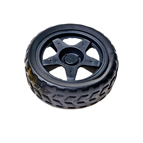 Vista 3 de 4PCS 2.559 in TT Motor Wheels Smart Car Chassis Robot Control remoto Ruedas de coche (negro)