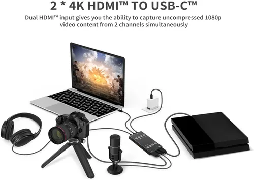Vista 2 de Tarjeta de captura de video H2U, pantalla HDMI 4k a USB se puede cambiar