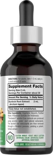Vista 2 de Horbäach Tintura de raíz de bardana 2 onzas líquidas Extracto de hierba súper concentrado Vegetariano, sin OMG, sin glutren, sin alcohol