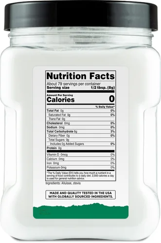 Vista 3 de Nutricost - Stevia de despensa con alulosa (1.4 libras) Edulcorante natural Sin gluten, sin OMG