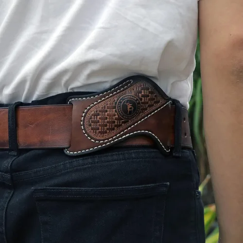 Vista 9 de Funda de cuero para cuchillo plegable con bolsillo para cinturón, soporte compacto para cuchillos, portador de herramientas EDC 3mm thick leather