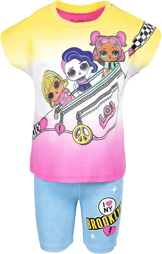 Vista 5 de L.O.L. Surprise! Conjunto de camiseta gráfica y pantalones cortos de bicicleta para niñas de niños pequeños a niños grandes