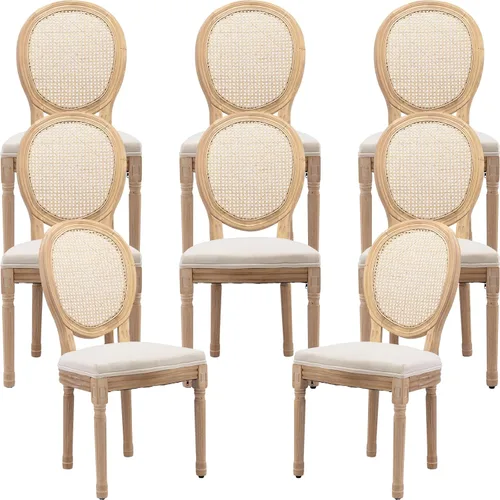 Vista 75 de ODUSE-DAILY French Country - Juego de 2 sillas de comedor de color caramelo, sillas de cocina y comedor, sillas de cocina de piel sintética, Ámbar