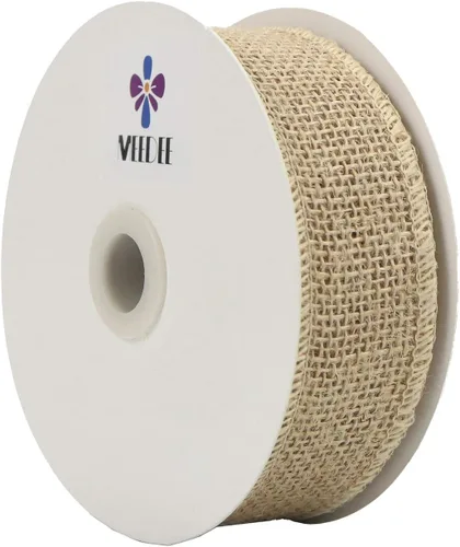 Vista 2 de Cinta de arpillera de 1-1/2 pulgadas, cinta para manualidades en carrete, 10 yardas, natural