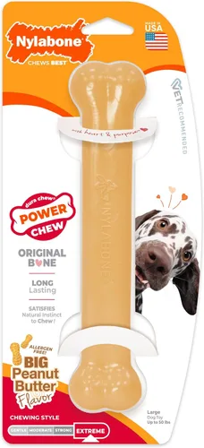 Vista 14 de Nylabone Power Chew Juguete masticable duradero con sabor, para perros extrapequeños, para masticadores agresivos, indestructibles, sabor tocino