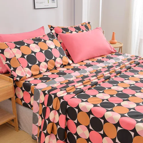 Vista 13 de American Home Collection - Juego de sábanas y fundas de almohada estampadas de 6 piezas, con 14 pulgadas de caída; sábanas de microfibra con doble