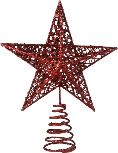 Vista 13 de BinaryABC Estrella para árbol de Navidad, adornos brillantes para decoración del árbol de Navidad, 7.9 in (negro) Durable Iron with a Glittering