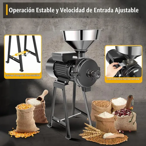 Vista 7 de Molino eléctrico de grano 2200W-negro