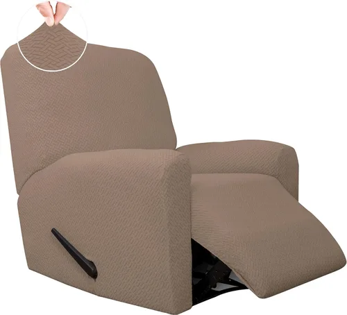 Vista 42 de Easy-Going Funda de sofá reclinable de jacquard elástico, suave de 4 piezas, con lazo elástico, protector de muebles lavable para niños, mascotas