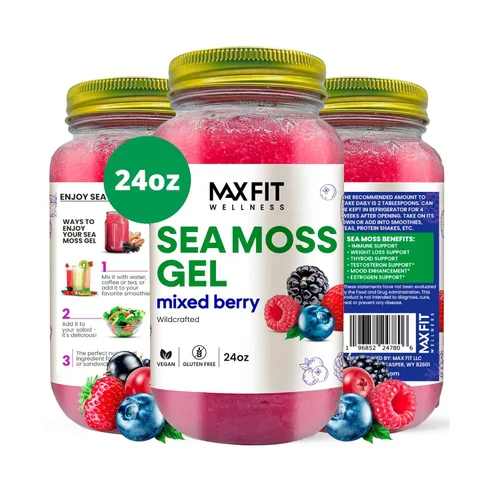 Vista 17 de Gel de musgo marino crudo (12 sabores) de 24 onzas, gel de musgo marino dorado silvestre de Santa Lucía 92 vitaminas y minerales puro crudo +