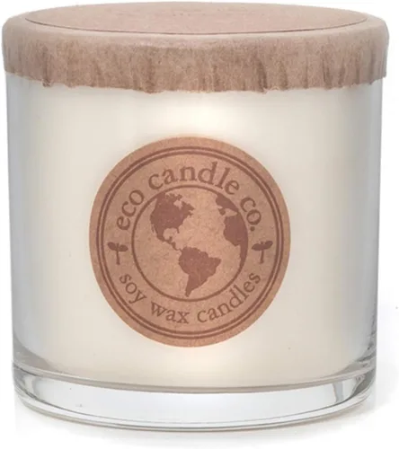 Vista 93 de ECO CANDLE CO. Vela reciclada, té negro y miel, 6 oz. - Aromas de té picante, nuez moscada, miel y naranja - 100% cera de soja, sin plomo, etiqueta