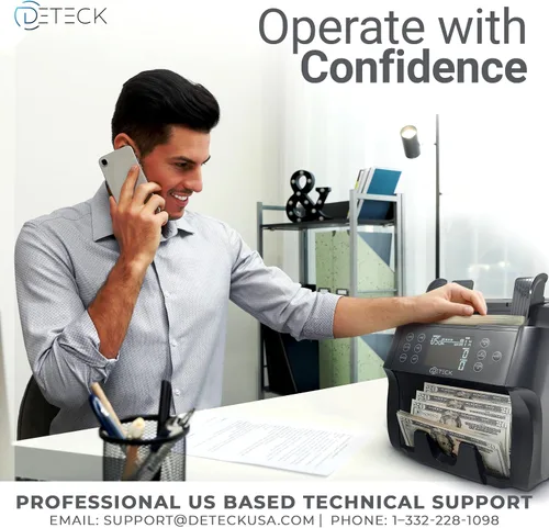 Vista 5 de DETECK DT500 Contador de Dinero de Denominación Mixta, Multidivisa, Contador de Billetes, Detección de Falsificaciones 2CIS/UV/IR/MG/MT, Contador
